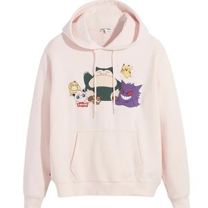 NWT Levi’s x Pokémon Unisex Pink Hoodie 25th Anniversary Size M